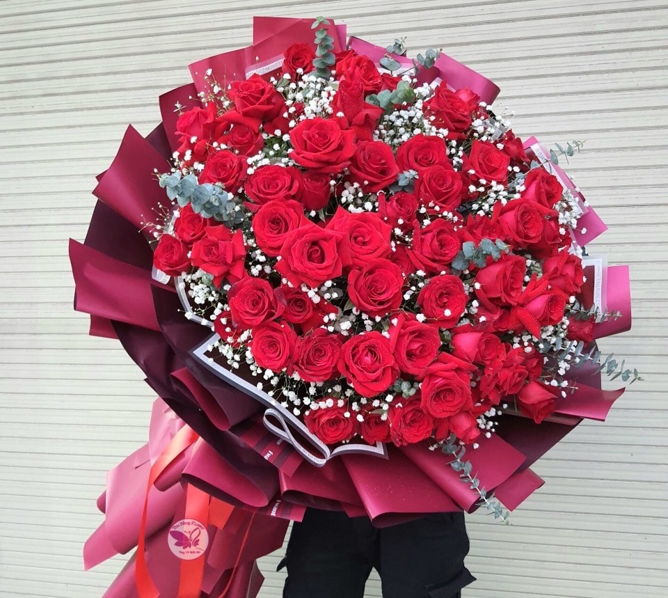 Bó hồng nhập tặng sinh nhật vợ yêu  bạn gái đẹp ở quận Cầu Giấy  Ba