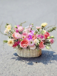 Hộp hoa, giỏ hoa chúc mừng MS581