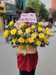 Hộp hoa, giỏ hoa chúc mừng MS435