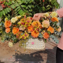 Hộp hoa, giỏ hoa chúc mừng MS478