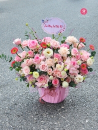 Hộp hoa, giỏ hoa chúc mừng MS578