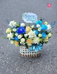 Hộp hoa, giỏ hoa chúc mừng MS569