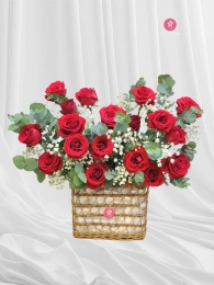 Hộp hoa, giỏ hoa chúc mừng MS587