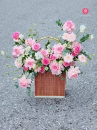 Hộp hoa, giỏ hoa chúc mừng MS576