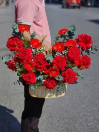 Hộp hoa, giỏ hoa chúc mừng MS589