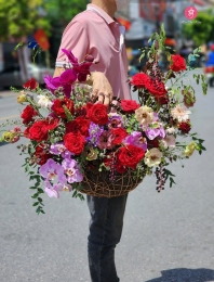 Hộp hoa, giỏ hoa chúc mừng MS549