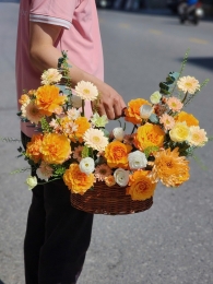 Hộp hoa, giỏ hoa chúc mừng MS588