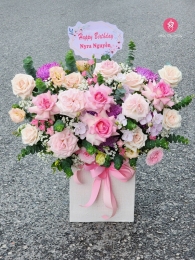 Hộp hoa, giỏ hoa chúc mừng MS567