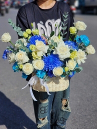 Hộp hoa, giỏ hoa chúc mừng MS585