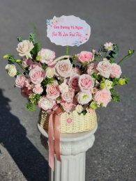 Hộp hoa, giỏ hoa chúc mừng MS591