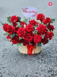 Hộp hoa, giỏ hoa chúc mừng MS582