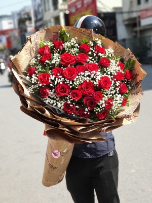 Bó hồng đỏ MS77