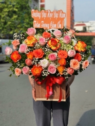 Hộp hoa, giỏ hoa chúc mừng MS381